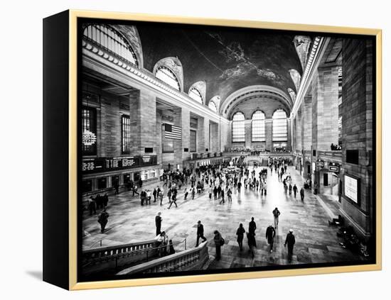 Lifestyle Instant, Grand Central Terminal, Black and White Photography Vintage, Manhattan, NYC, US-Philippe Hugonnard-Framed Premier Image Canvas