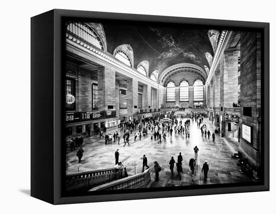 Lifestyle Instant, Grand Central Terminal, Black and White Photography Vintage, Manhattan, NYC, US-Philippe Hugonnard-Framed Premier Image Canvas