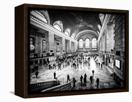 Lifestyle Instant, Grand Central Terminal, Black and White Photography Vintage, Manhattan, NYC, US-Philippe Hugonnard-Framed Premier Image Canvas