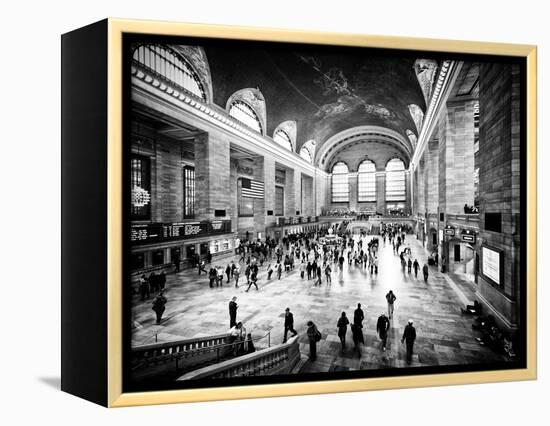 Lifestyle Instant, Grand Central Terminal, Black and White Photography Vintage, Manhattan, NYC, US-Philippe Hugonnard-Framed Premier Image Canvas