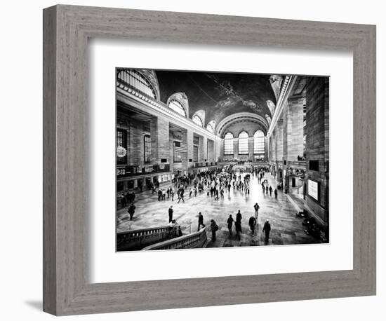 Lifestyle Instant, Grand Central Terminal, Black and White Photography Vintage, Manhattan, NYC, US-Philippe Hugonnard-Framed Photographic Print