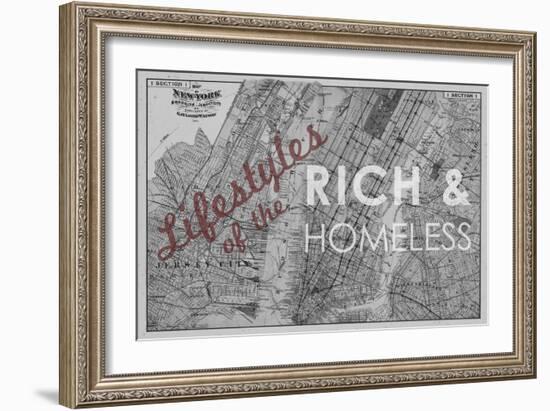 Lifestyles of the Rich & Homeless - 1891, New York, Brooklyn, & Jersey City Map-null-Framed Giclee Print