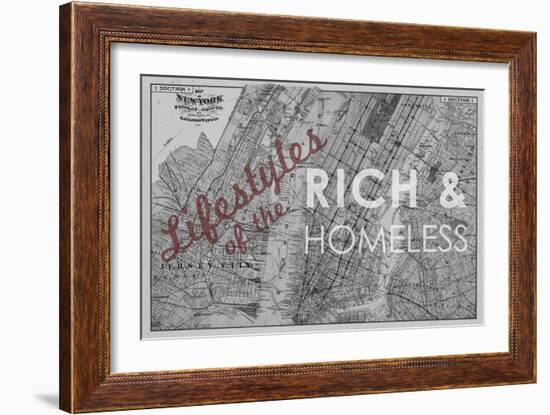 Lifestyles of the Rich & Homeless - 1891, New York, Brooklyn, & Jersey City Map-null-Framed Giclee Print