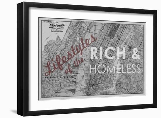 Lifestyles of the Rich & Homeless - 1891, New York, Brooklyn, & Jersey City Map-null-Framed Giclee Print