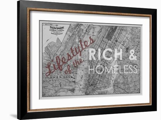 Lifestyles of the Rich & Homeless - 1891, New York, Brooklyn, & Jersey City Map-null-Framed Giclee Print