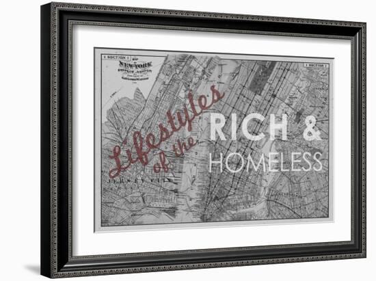 Lifestyles of the Rich & Homeless - 1891, New York, Brooklyn, & Jersey City Map-null-Framed Giclee Print