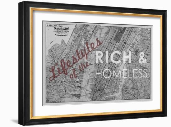 Lifestyles of the Rich & Homeless - 1891, New York, Brooklyn, & Jersey City Map-null-Framed Giclee Print