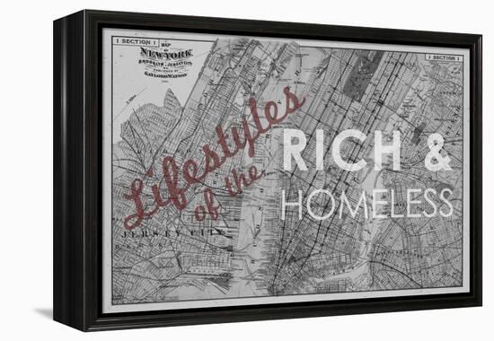 Lifestyles of the Rich & Homeless - 1891, New York, Brooklyn, & Jersey City Map-null-Framed Premier Image Canvas