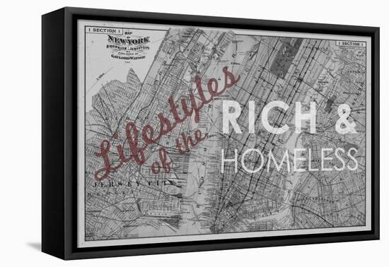 Lifestyles of the Rich & Homeless - 1891, New York, Brooklyn, & Jersey City Map-null-Framed Premier Image Canvas