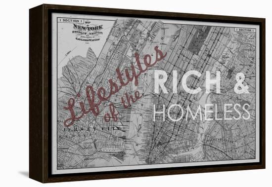 Lifestyles of the Rich & Homeless - 1891, New York, Brooklyn, & Jersey City Map-null-Framed Premier Image Canvas