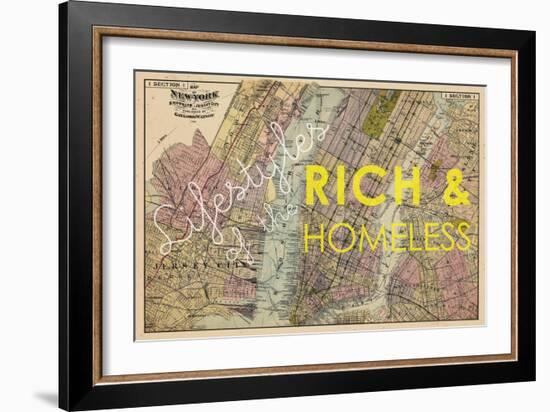 Lifestyles of the Rich & Homeless - 1891, New York, Brooklyn, & Jersey City Map-null-Framed Giclee Print