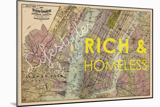 Lifestyles of the Rich & Homeless - 1891, New York, Brooklyn, & Jersey City Map-null-Mounted Giclee Print
