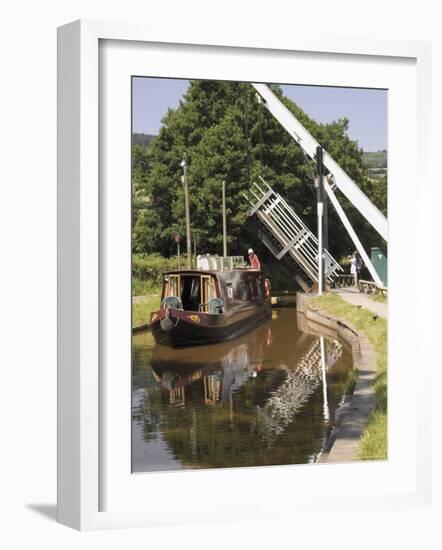 Liftbridge and Towpath, Tal Y Bont, Monmouth and Brecon Canal, Powys, Mid-Wales, Wales-David Hughes-Framed Photographic Print