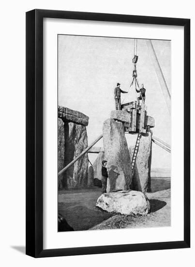 Lifting of an Impost at Stonehenge, 1901-null-Framed Giclee Print