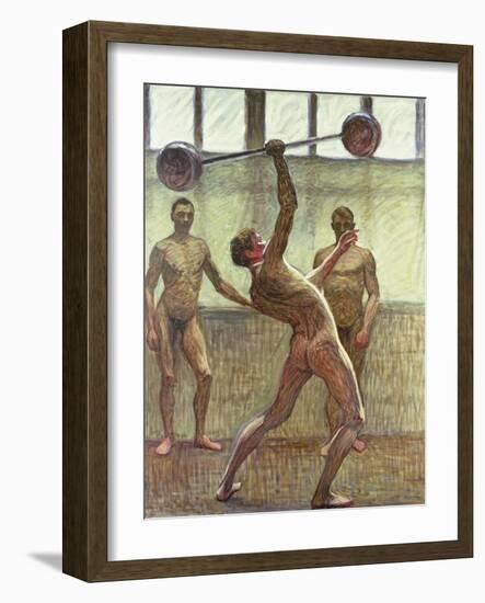 Lifting Weights with One Arm Number 2, 1914-Eugene Jansson-Framed Giclee Print