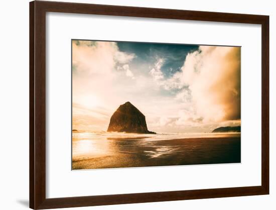 Light and Cloud Magic at Haystack Rock, Cannon Beach, Oregon Coast-Vincent James-Framed Photographic Print