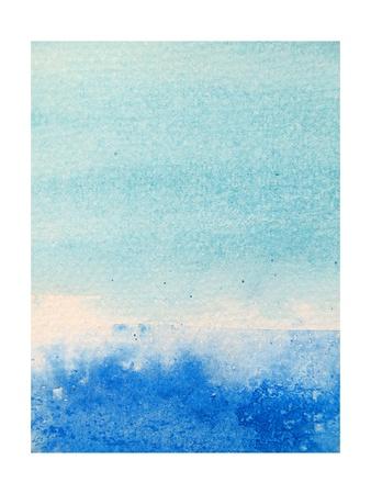 Light And Dark Blue Watercolor Background 2 Art Print By Kathie