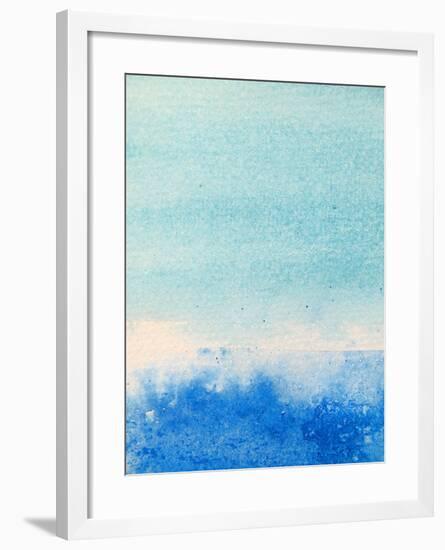 Light and Dark Blue Watercolor Background 2-Kathie Nichols-Framed Art Print