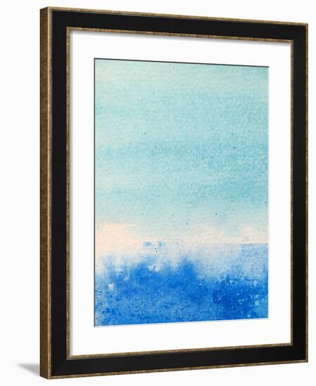 Light and Dark Blue Watercolor Background 2-Kathie Nichols-Framed Art Print