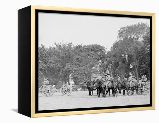 Light Artillery Drill, Horse Battery, at Ease, United States Military Academy, West Point, N.Y.-null-Framed Stretched Canvas