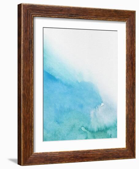 Light Blue Abstract Watercolor I-Hallie Clausen-Framed Art Print