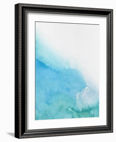 Light Blue Abstract Watercolor I-Hallie Clausen-Framed Art Print