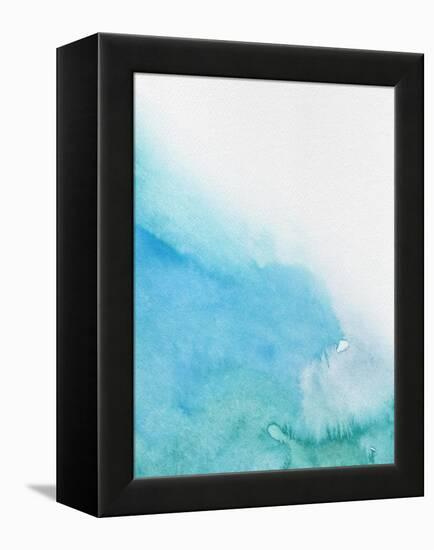 Light Blue Abstract Watercolor I-Hallie Clausen-Framed Stretched Canvas