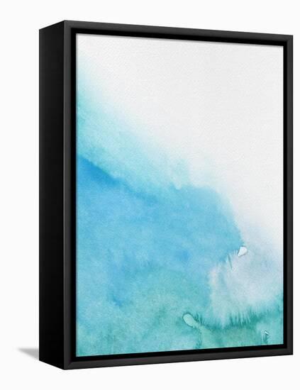 Light Blue Abstract Watercolor I-Hallie Clausen-Framed Stretched Canvas