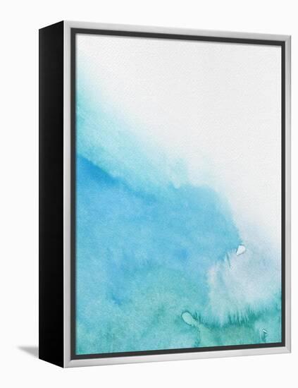 Light Blue Abstract Watercolor I-Hallie Clausen-Framed Stretched Canvas