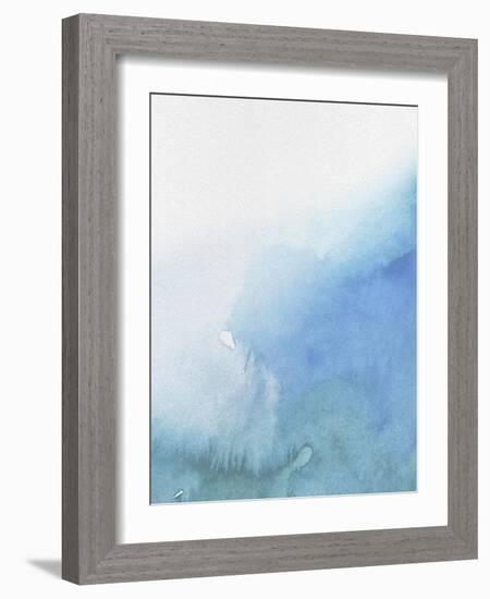 Light Blue Abstract Watercolor-Hallie Clausen-Framed Art Print