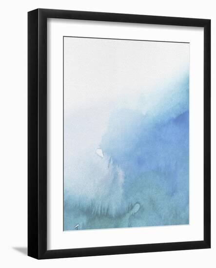 Light Blue Abstract Watercolor-Hallie Clausen-Framed Art Print