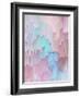 Light Blue And Pink Glitches-Emanuela Carratoni-Framed Art Print