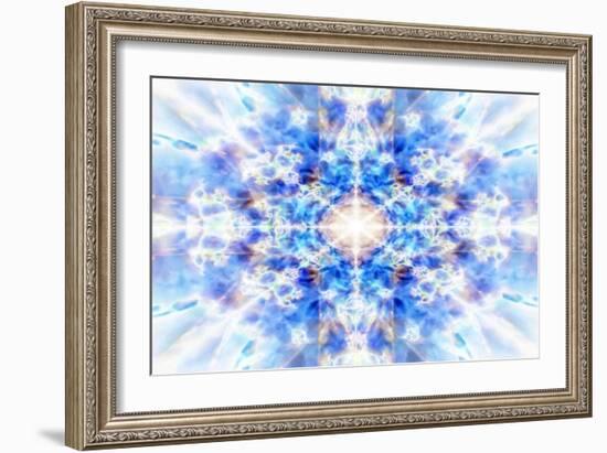 Light Blue Kaleidoscope Background-Steve18-Framed Art Print