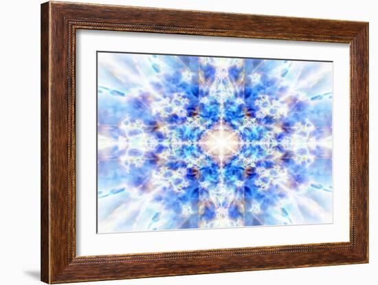 Light Blue Kaleidoscope Background-Steve18-Framed Art Print