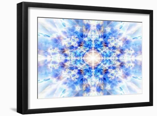 Light Blue Kaleidoscope Background-Steve18-Framed Art Print