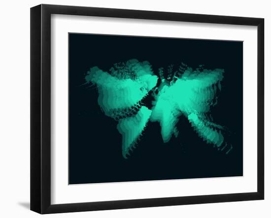 Light Blue Radiant World Map-NaxArt-Framed Art Print