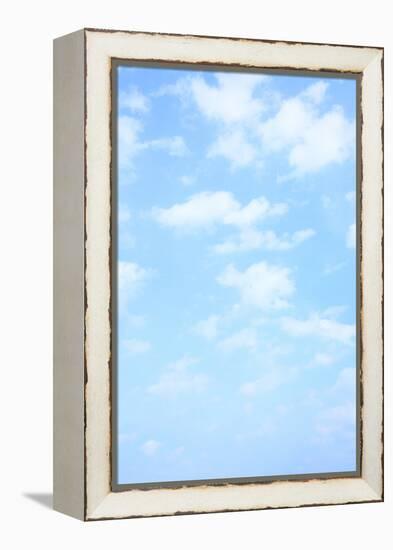 Light Blue Spring Sky with Clouds, May Be Used as Background-Zoom-zoom-Framed Premier Image Canvas