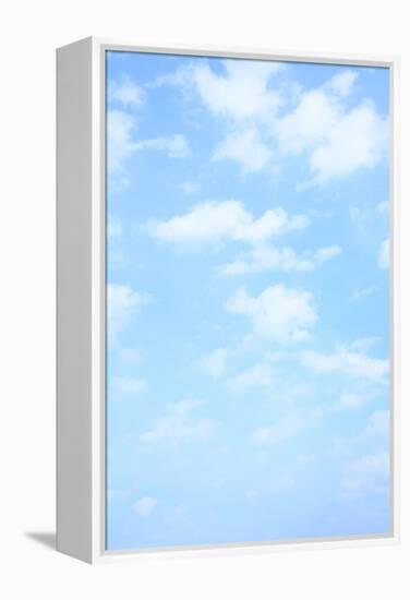 Light Blue Spring Sky with Clouds, May Be Used as Background-Zoom-zoom-Framed Premier Image Canvas