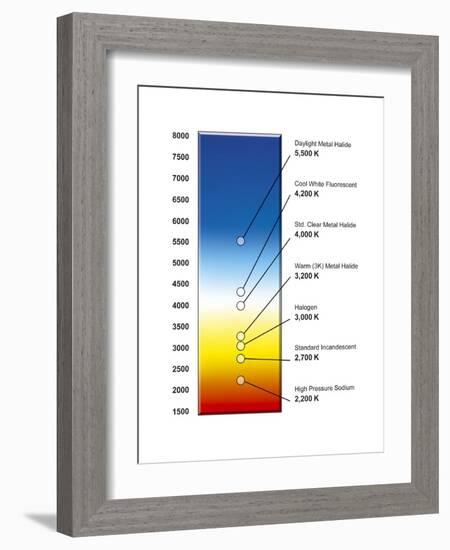 Light Bulb Colour Temperature Spectrum-Henning Dalhoff-Framed Photographic Print