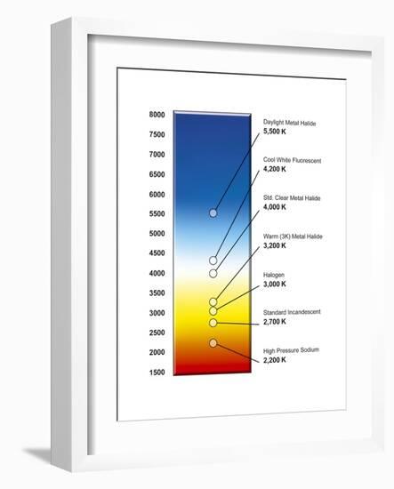 Light Bulb Colour Temperature Spectrum-Henning Dalhoff-Framed Photographic Print