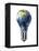 Light Bulb with Planet Earth Inside Glass, Asia View-null-Framed Stretched Canvas