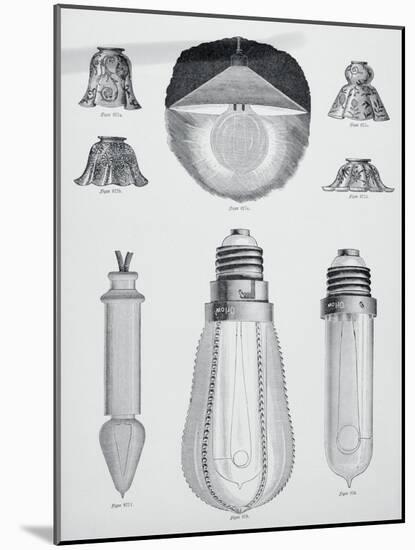 Light Bulbs on Display-null-Mounted Giclee Print