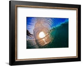 Light Burst-Wave breaking off N. Stradbroke Island, Queensland, Australia-Mark A Johnson-Framed Photographic Print