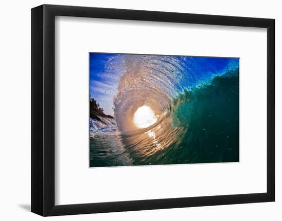 Light Burst-Wave breaking off N. Stradbroke Island, Queensland, Australia-Mark A Johnson-Framed Photographic Print