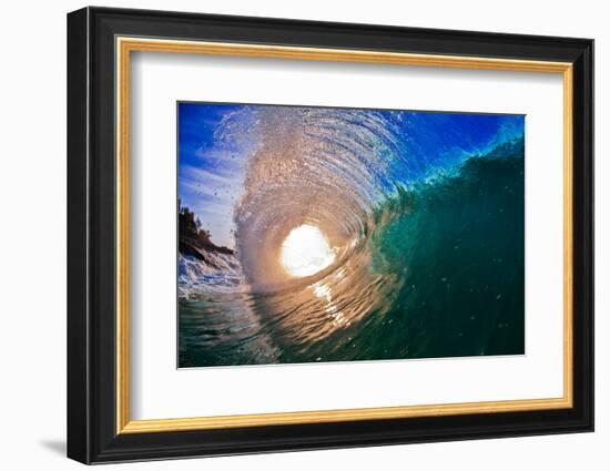 Light Burst-Wave breaking off N. Stradbroke Island, Queensland, Australia-Mark A Johnson-Framed Photographic Print