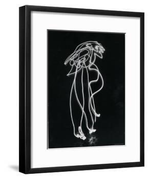 Light Drawing of Figure by Pablo Picasso Using Flashlight-Gjon Mili-Framed Photographic Print