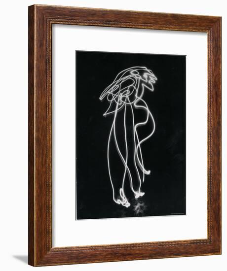 Light Drawing of Figure by Pablo Picasso Using Flashlight-Gjon Mili-Framed Photographic Print