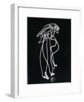 Light Drawing of Figure by Pablo Picasso Using Flashlight-Gjon Mili-Framed Photographic Print