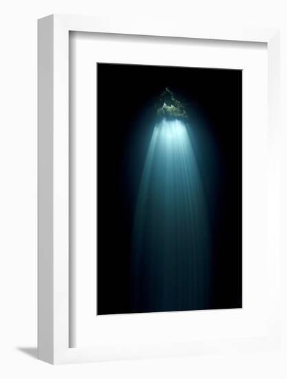 Light Entering Cenote Siete Bocas, Near Puerto Morelos, Riviera Maya, Yucatan Peninsula, Mexico-Claudio Contreras-Framed Photographic Print