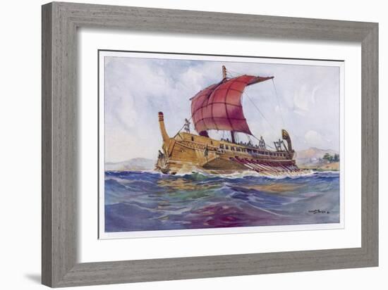 Light Fighting Ship from Classical Greece-Albert Sebille-Framed Art Print